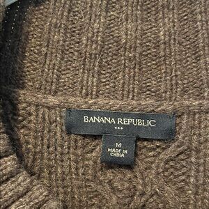 Banana Republic Chocolate Cable Knit Pullover